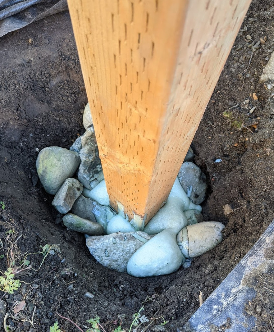 fence post hole filled