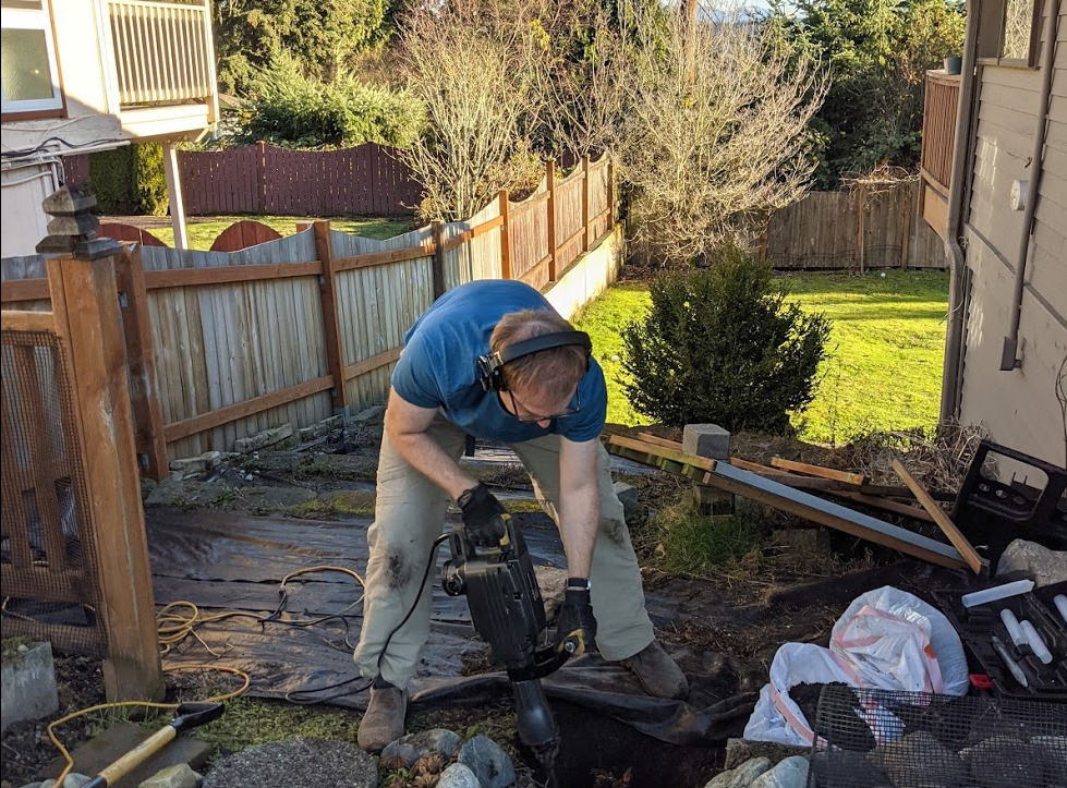 break up concrete fence post
foundation